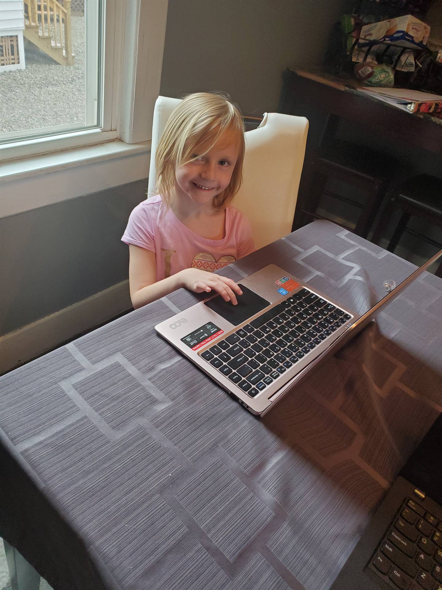 A child on a computer