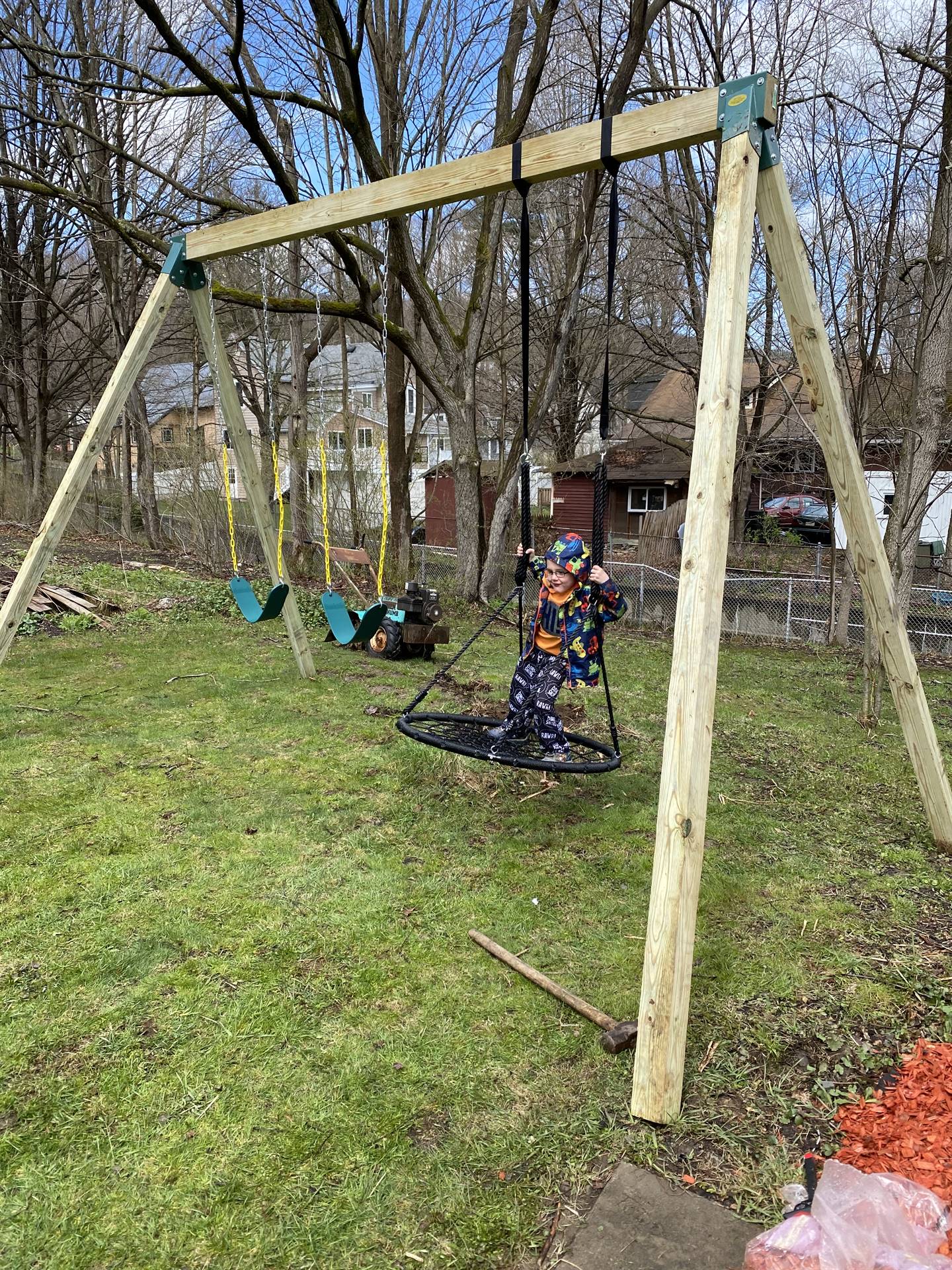 child on swing