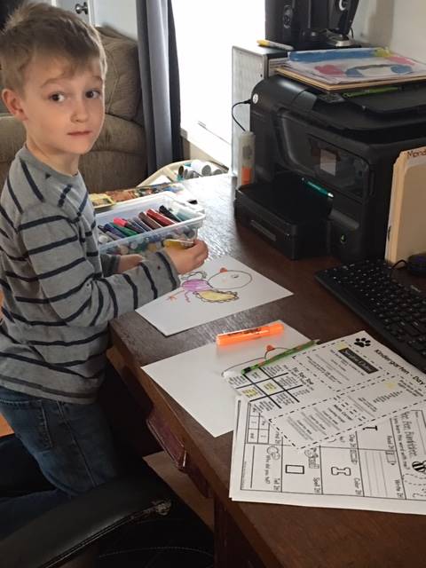 boy coloring