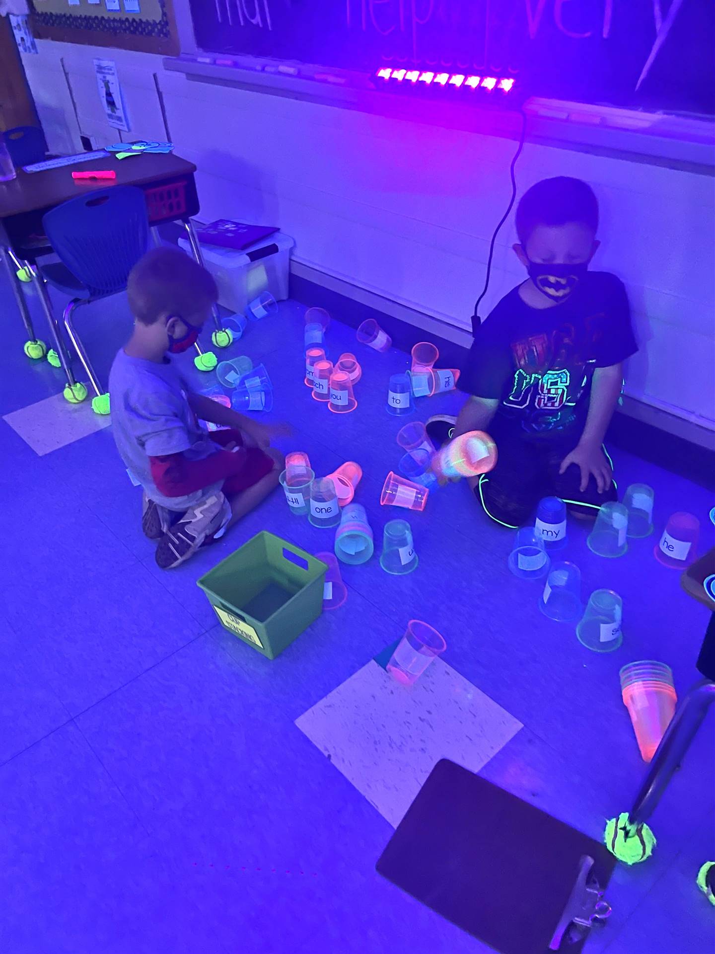 Student fun with "glowing" items