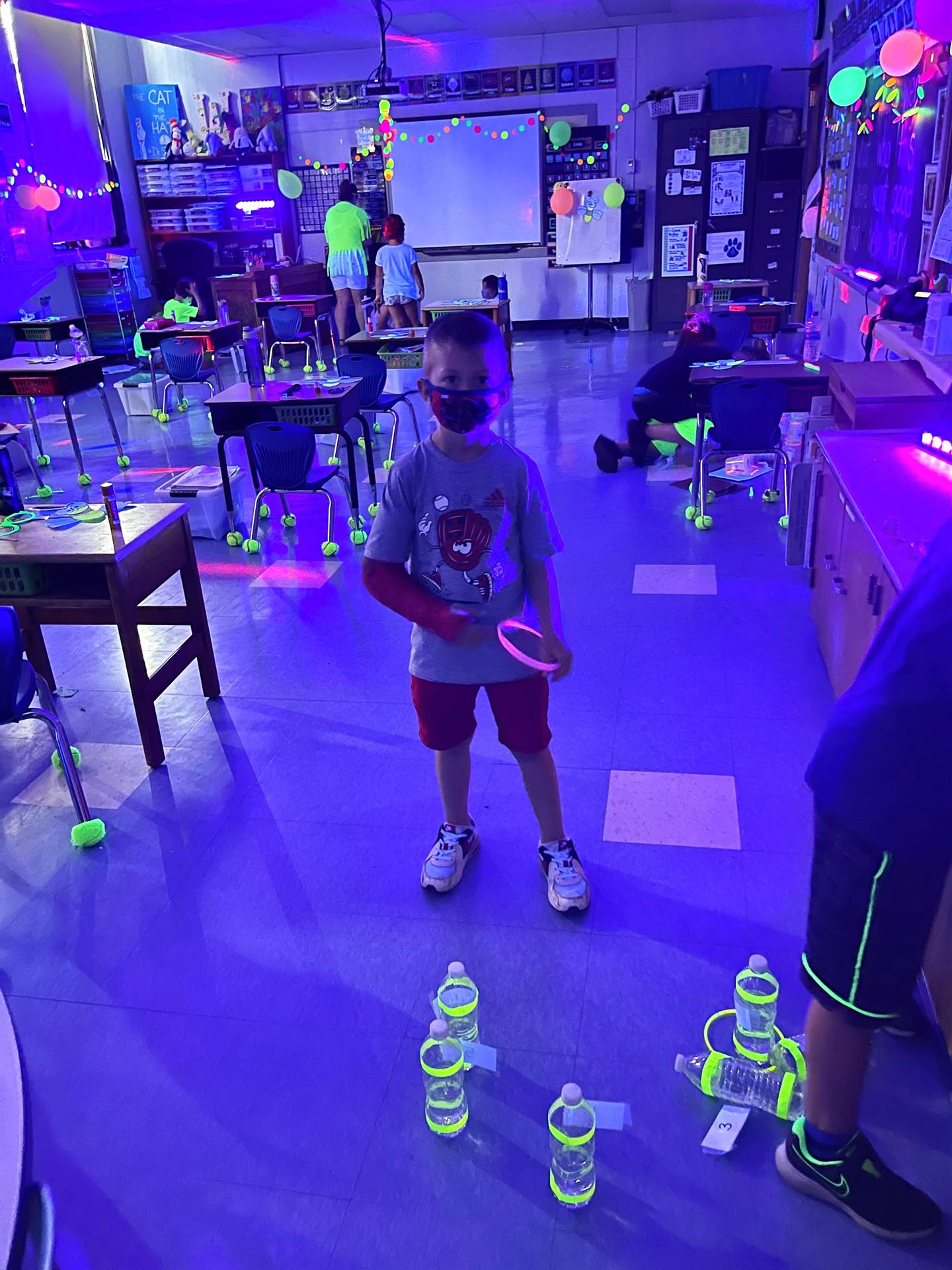 Student fun with "glowing" items