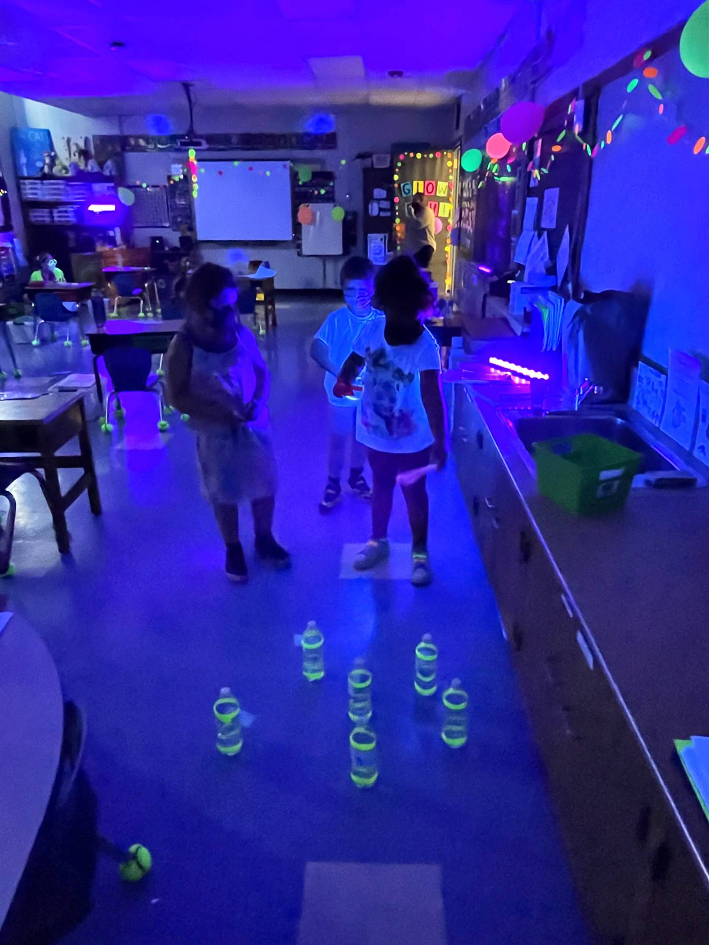 Student fun with "glowing" items