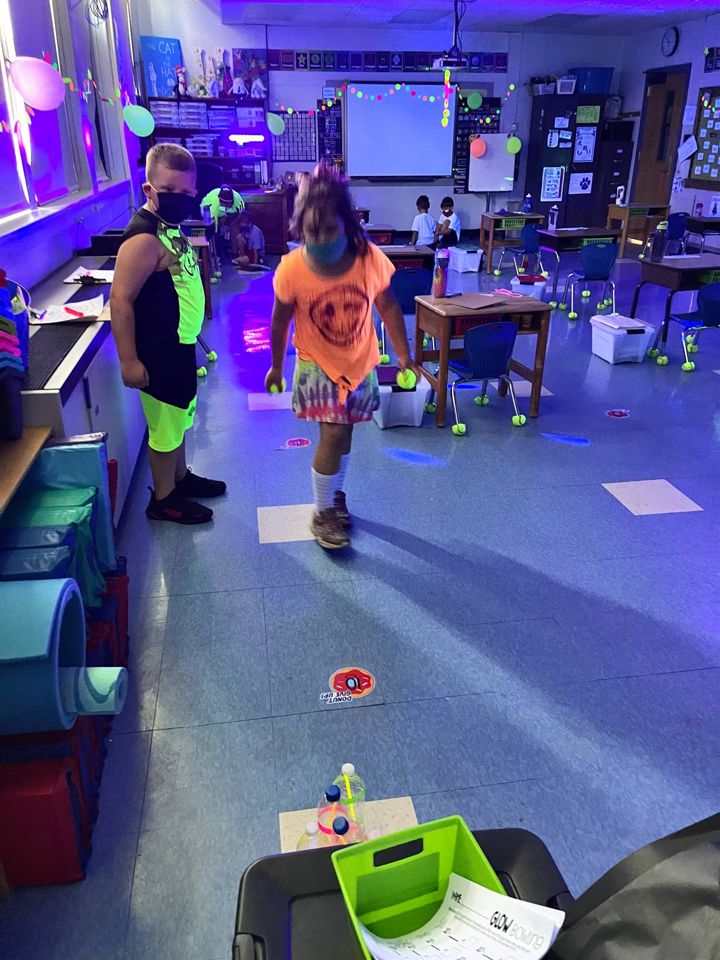 Student fun with "glowing" items