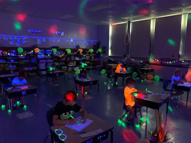 Student fun with "glowing" items