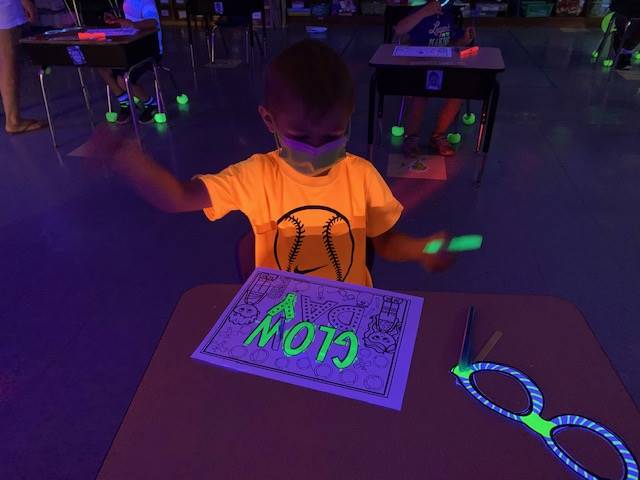 Student fun with "glowing" items