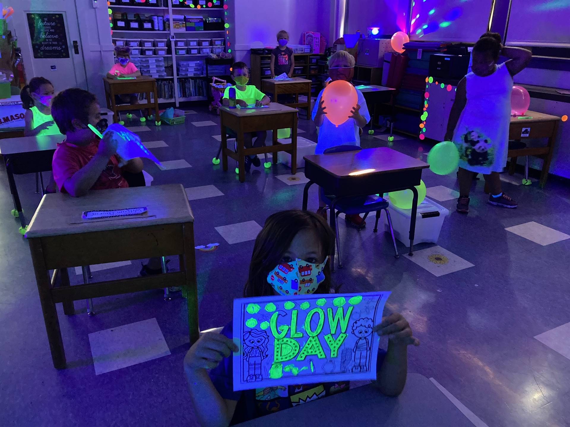 Student fun with "glowing" items