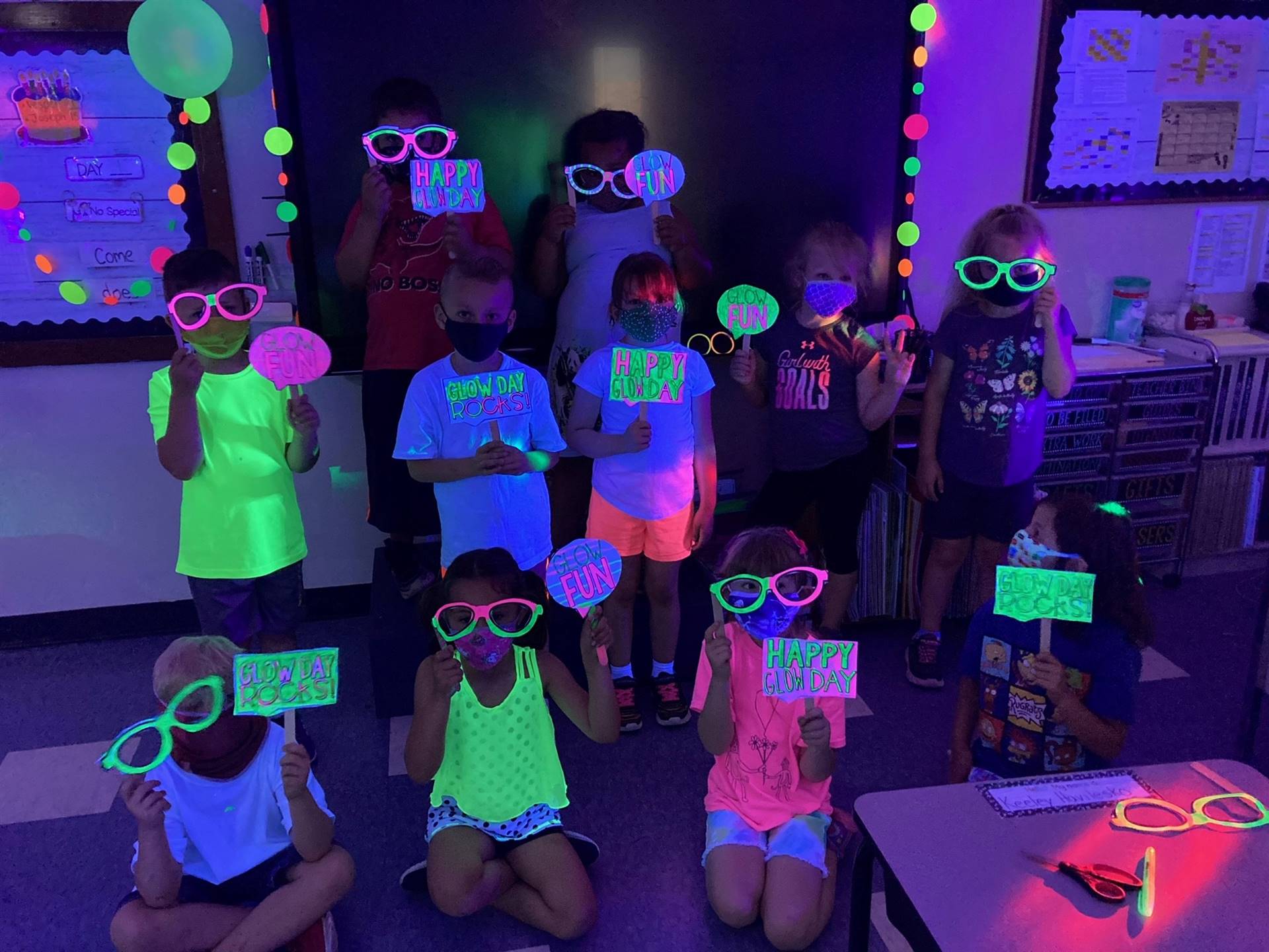 Student fun with "glowing" items