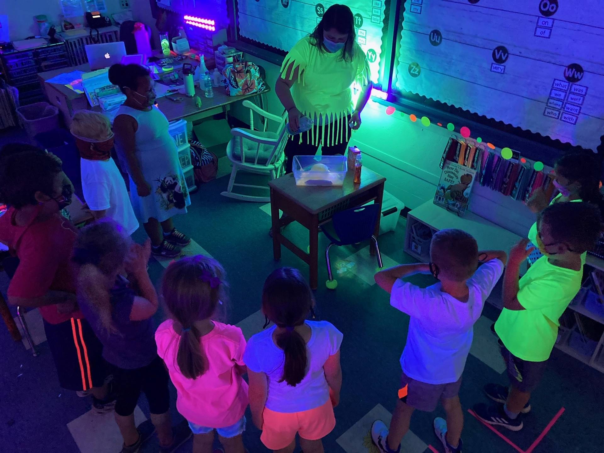 Student fun with "glowing" items