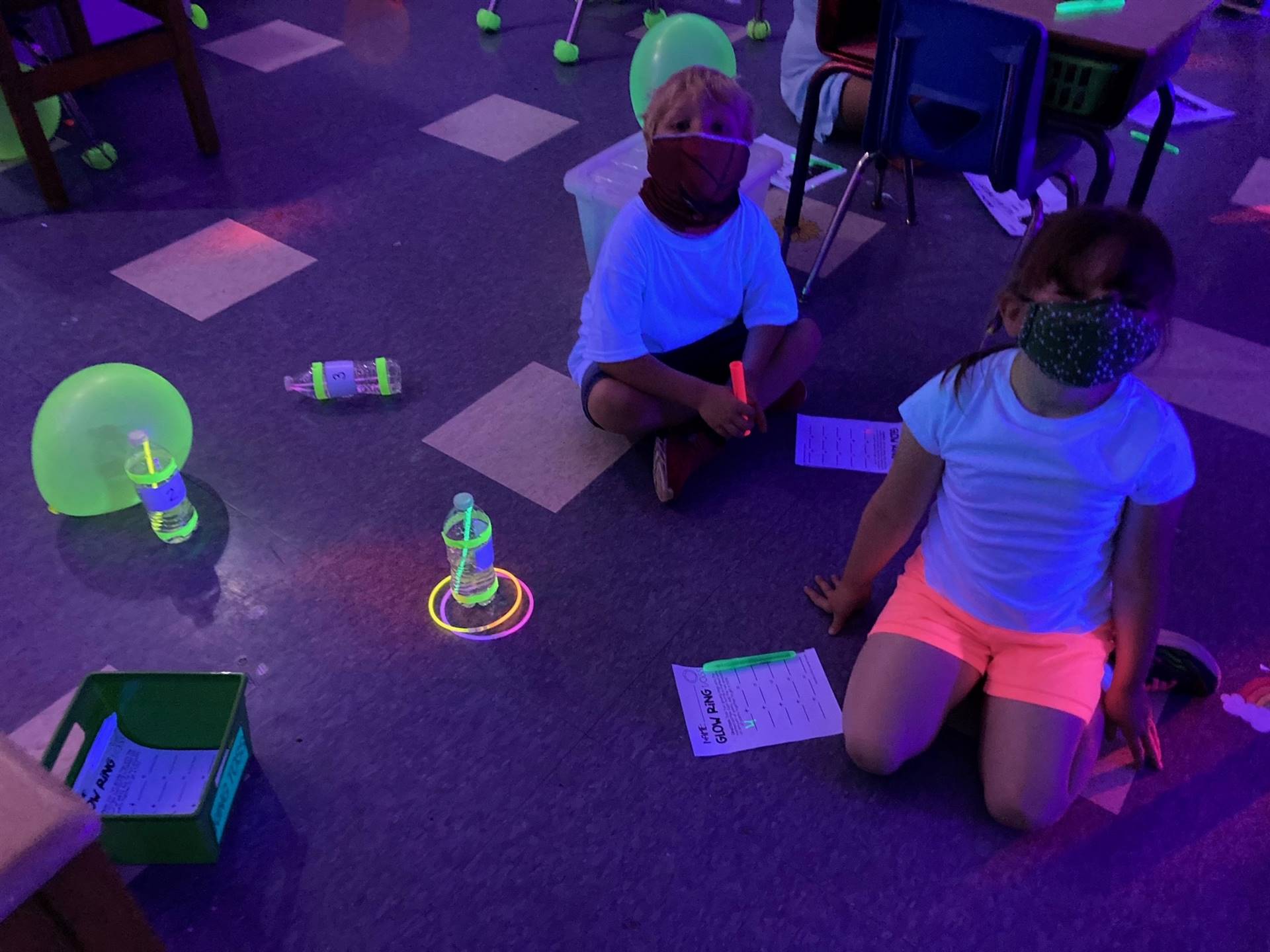 Student fun with "glowing" items