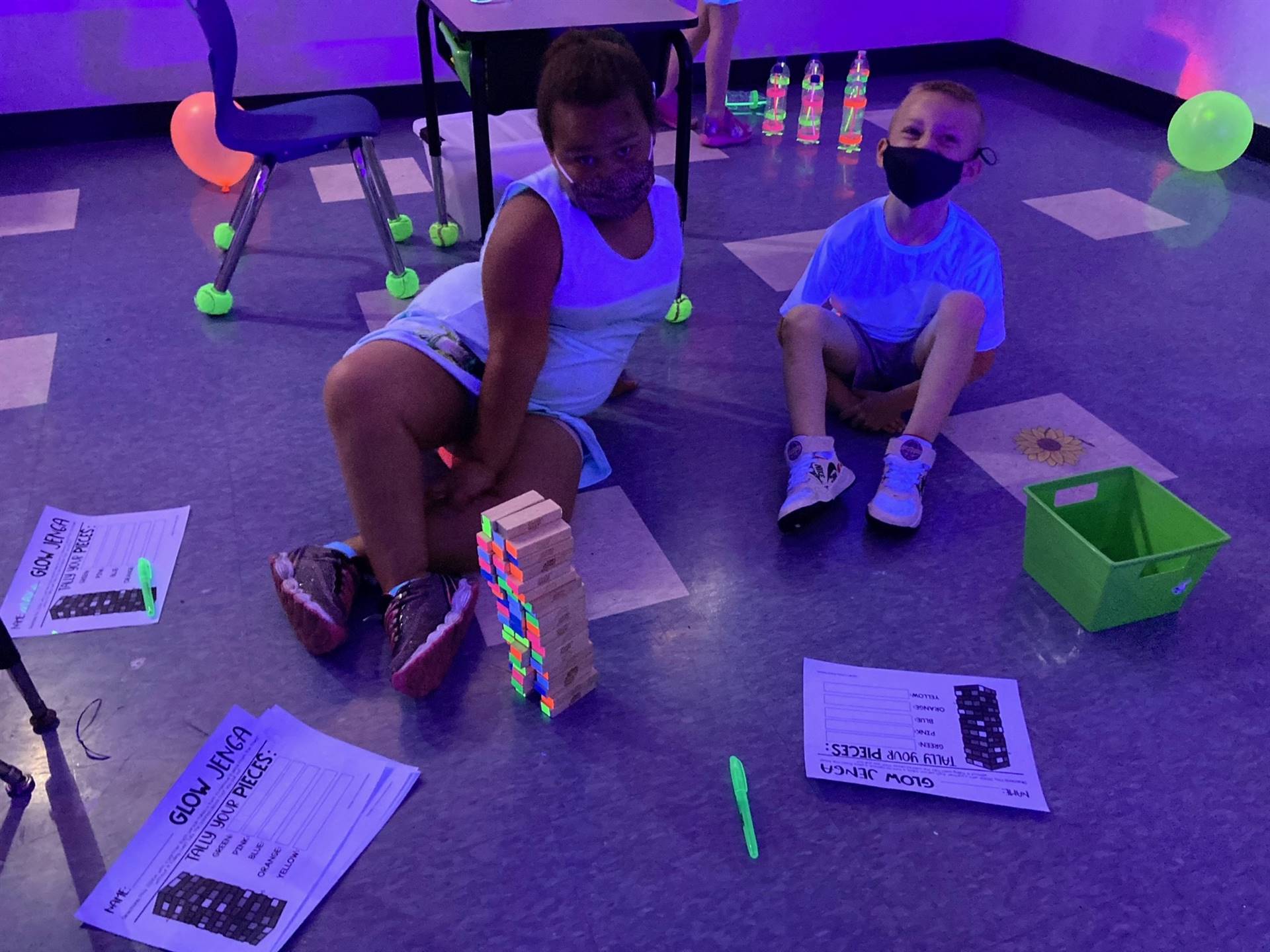 Student fun with "glowing" items