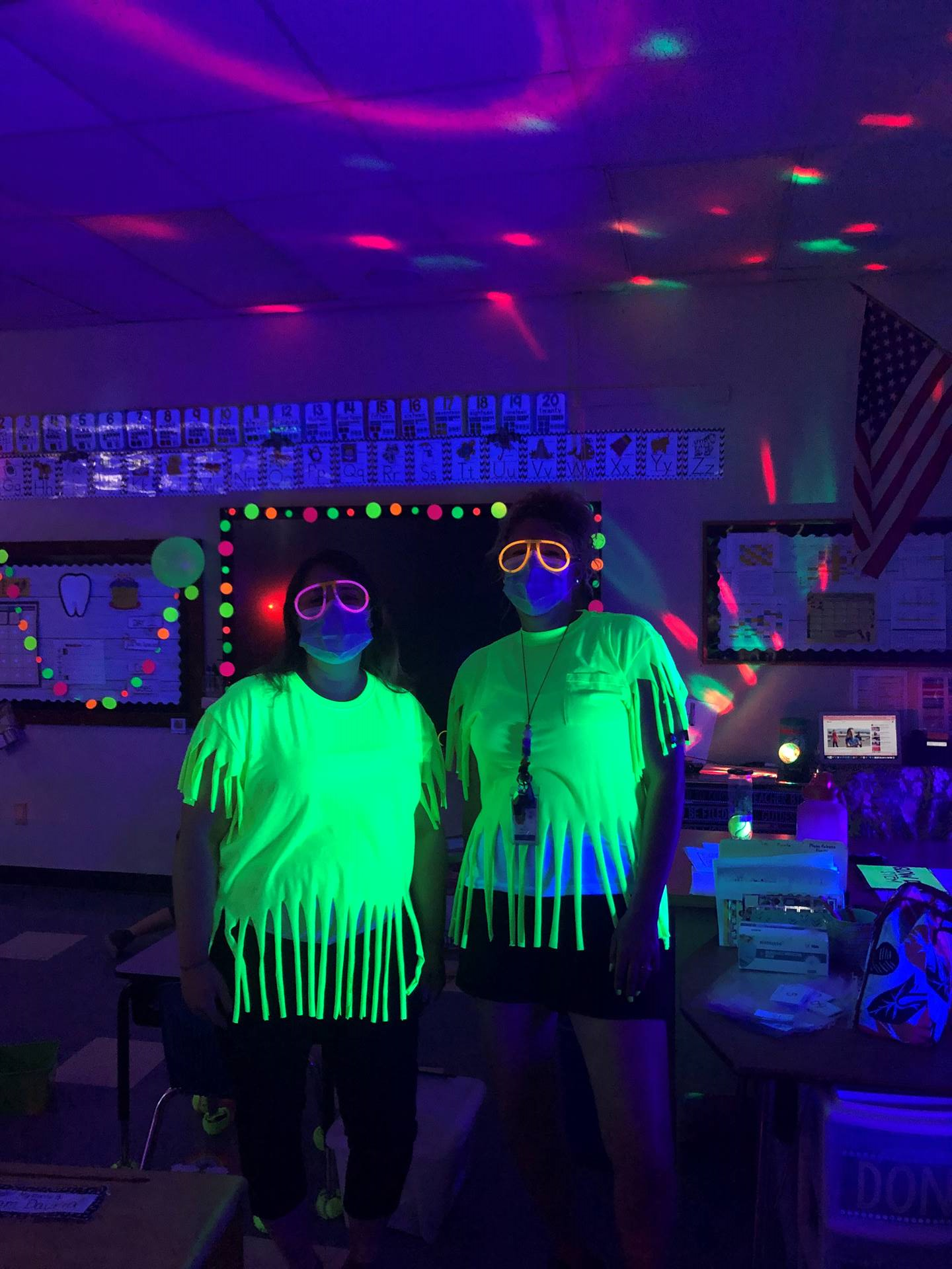 Student fun with "glowing" items