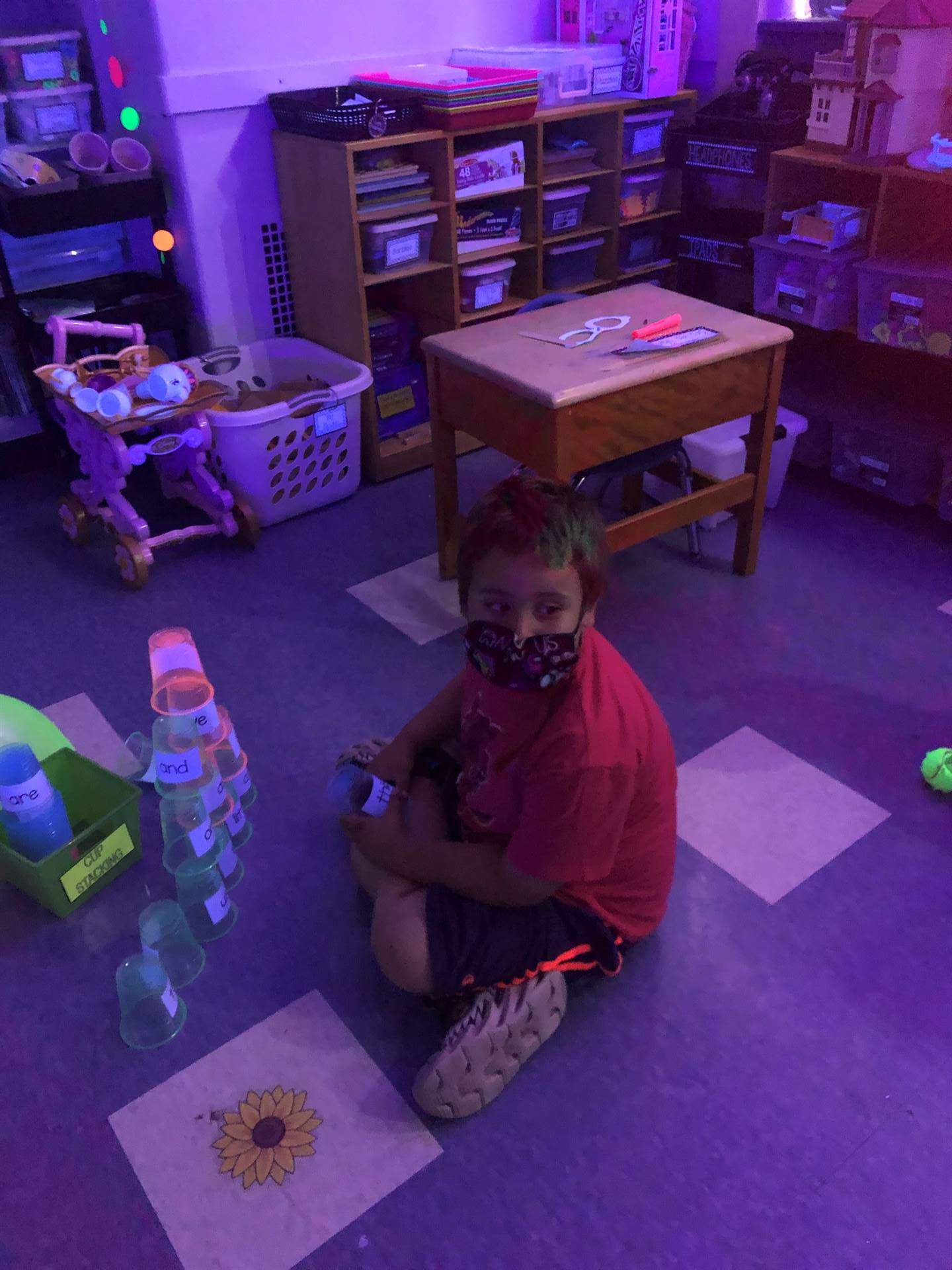 Student fun with "glowing" items