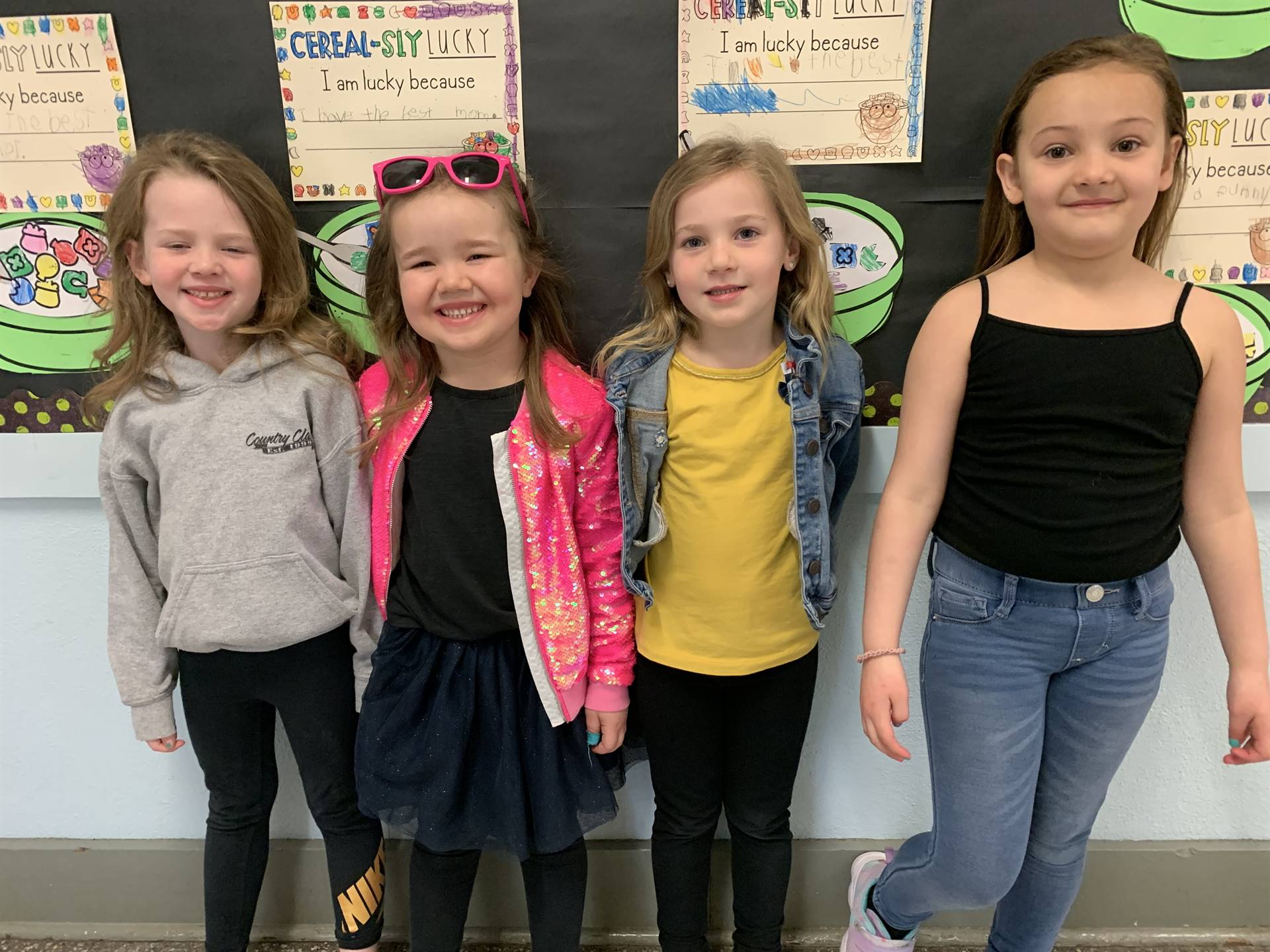 4 students dressed up for character dress up day