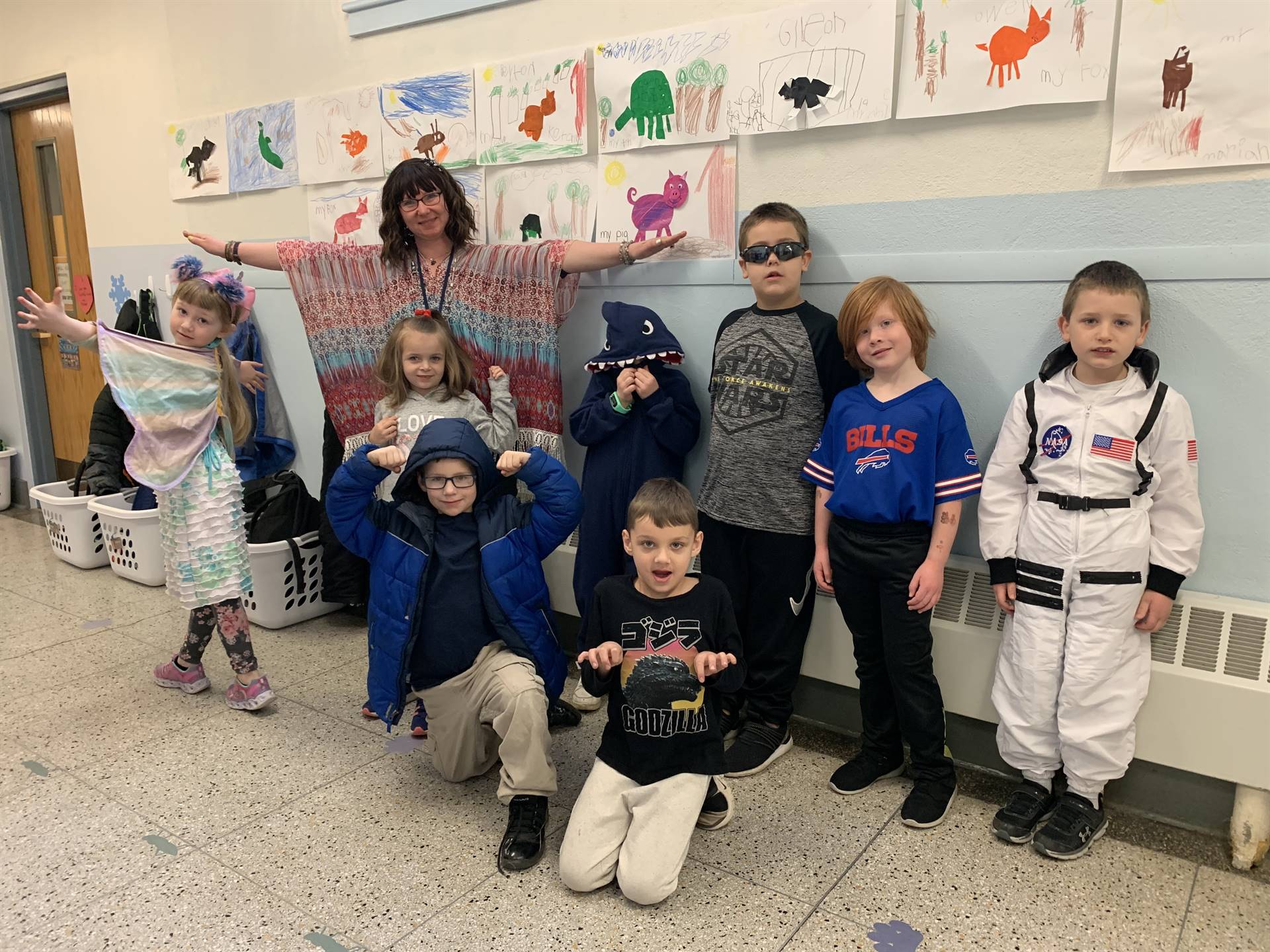 students dressed in various characters