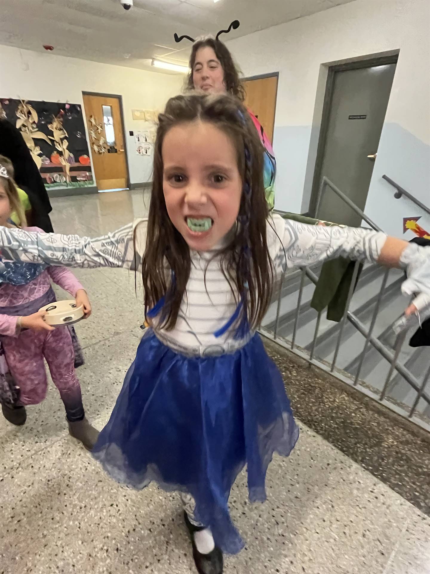 a student dressed up with big teeth!