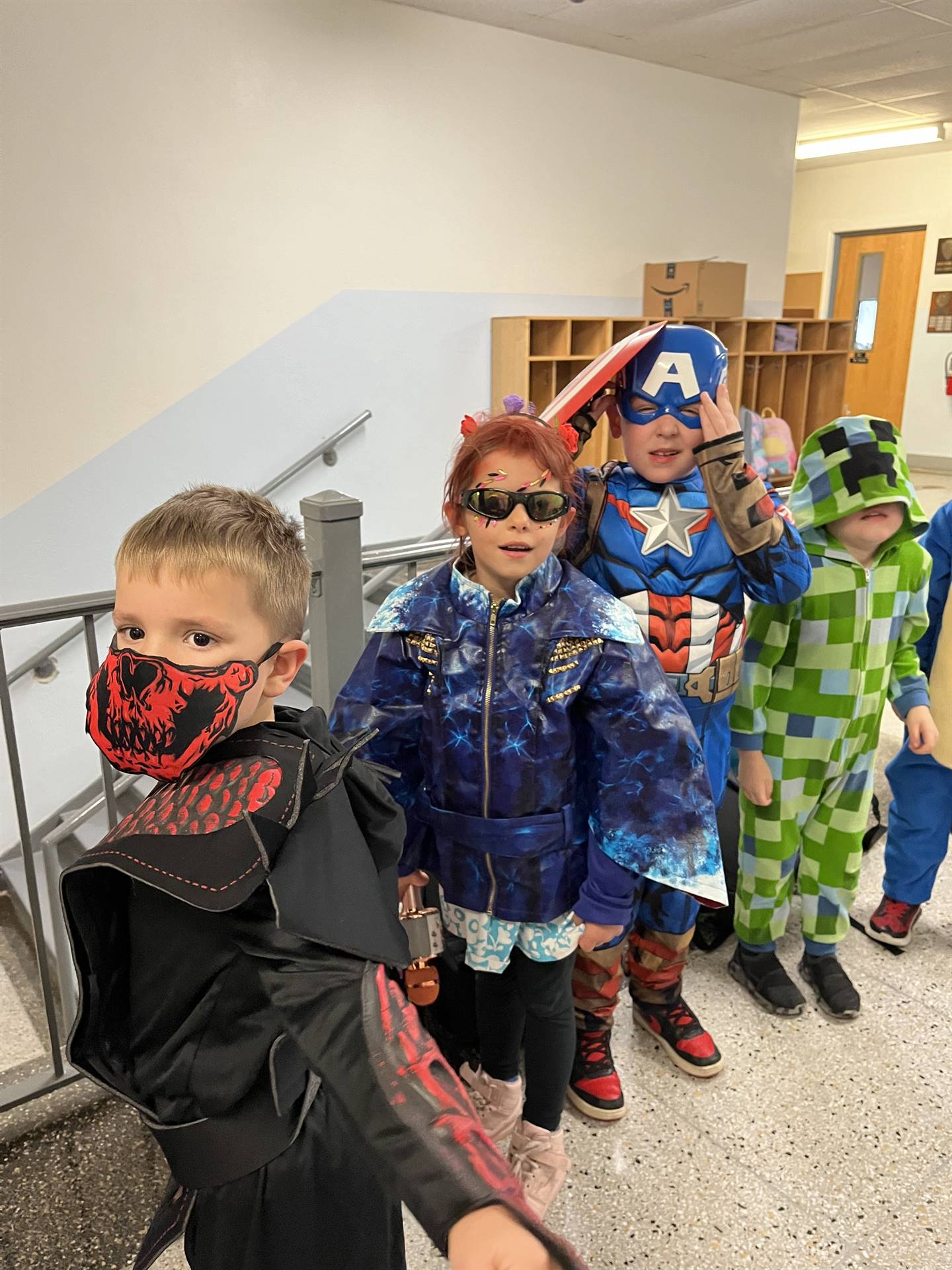 group of students dressed up for Halloween