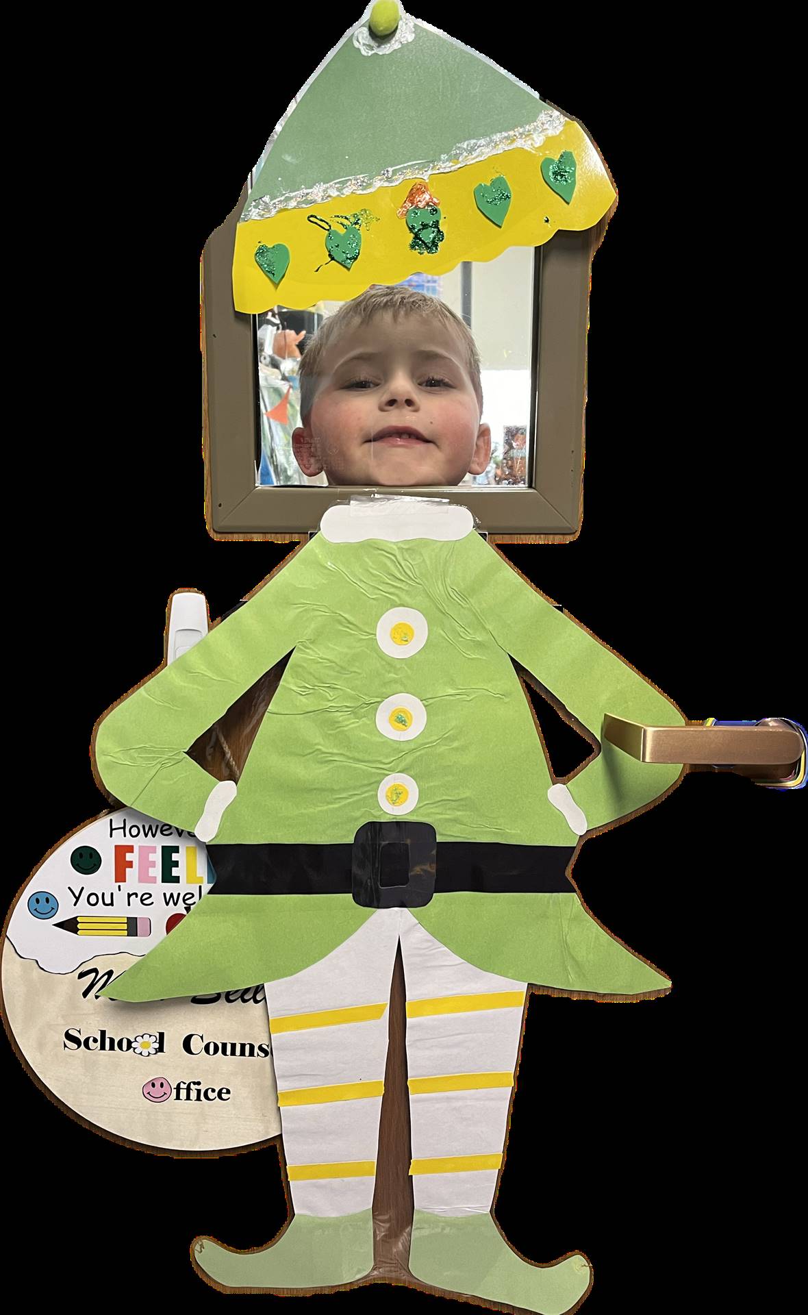 a student in an elf costume