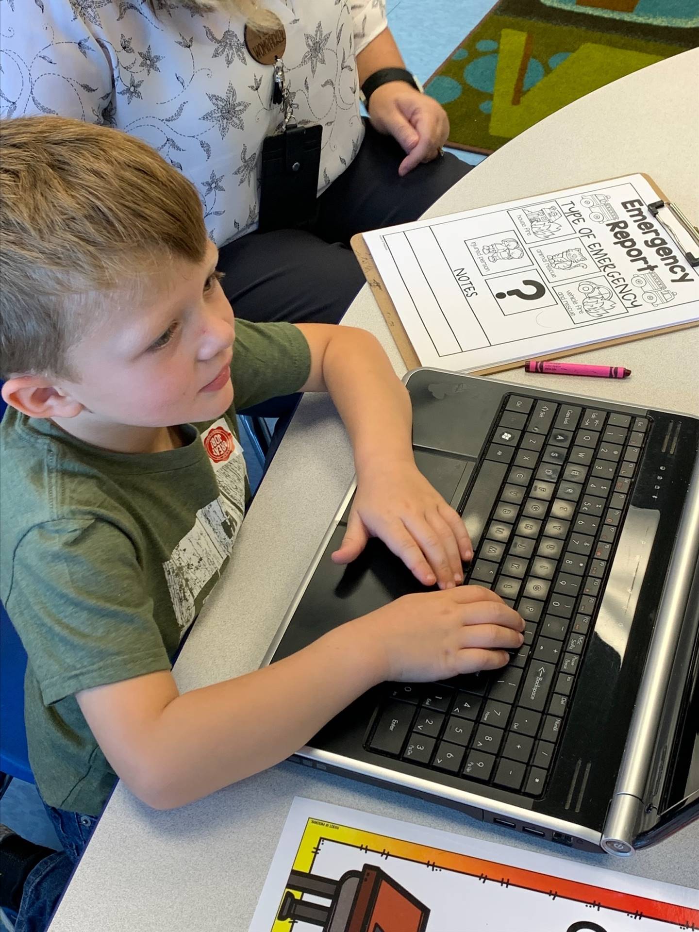 student at computer