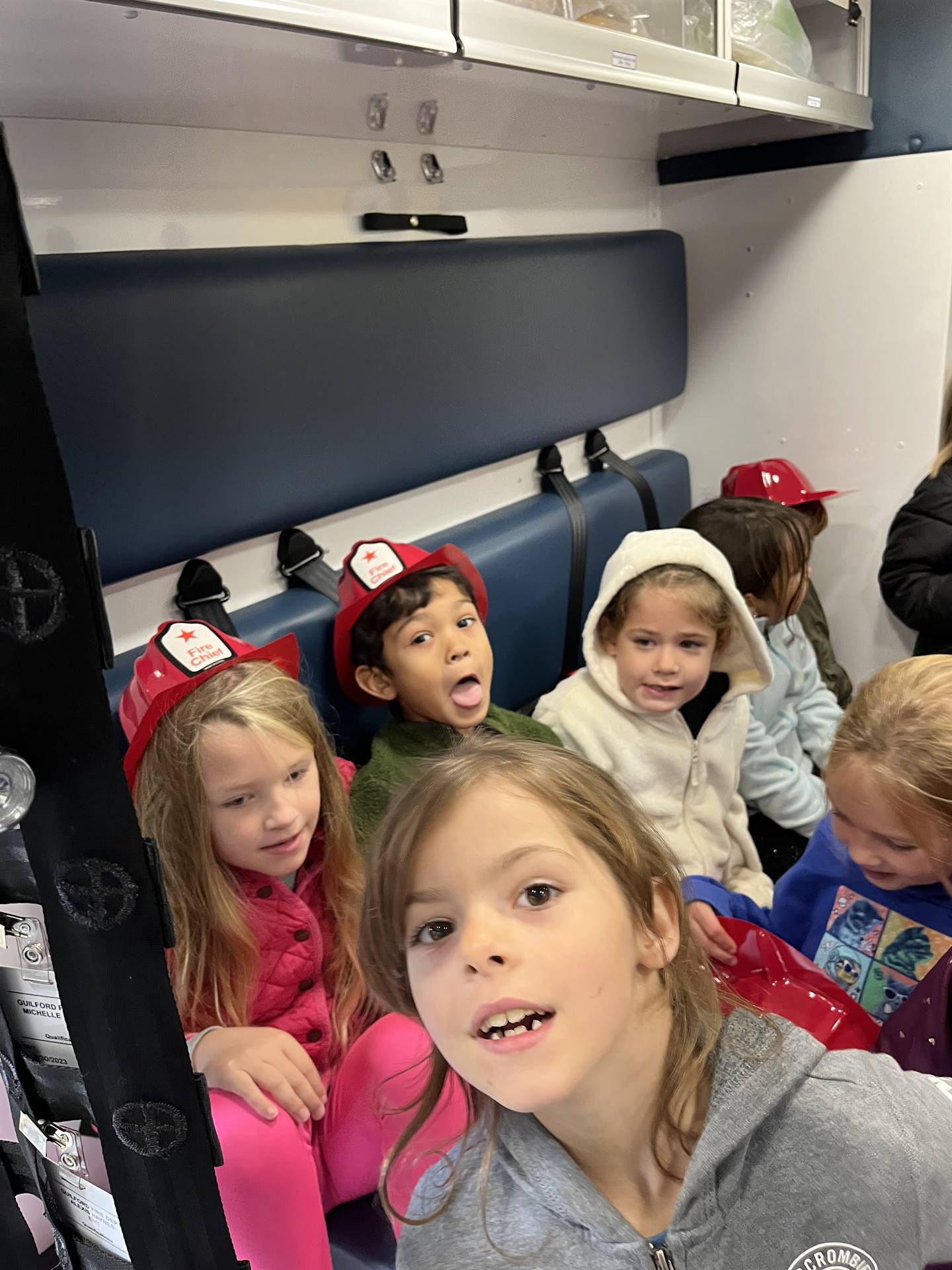 students inside an ambulance