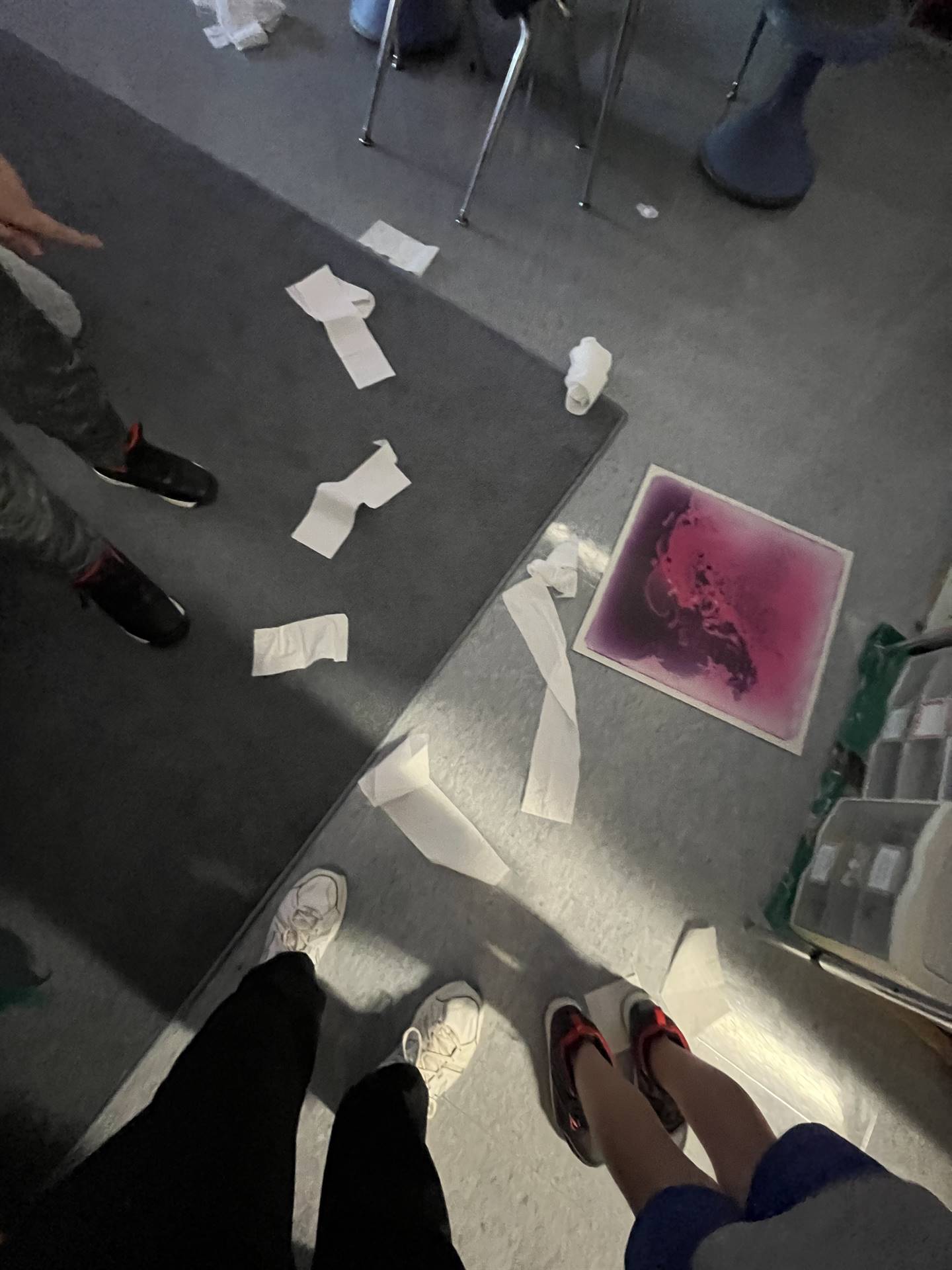 The mummies left their wrappings on the floor. (toilet paper)