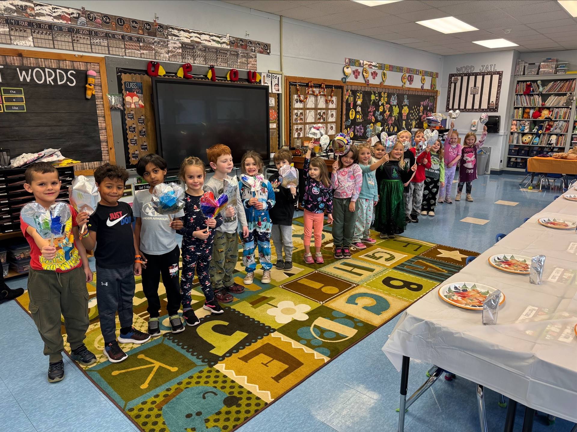 children reenacting a Macy's Day parade complete with balloons!
