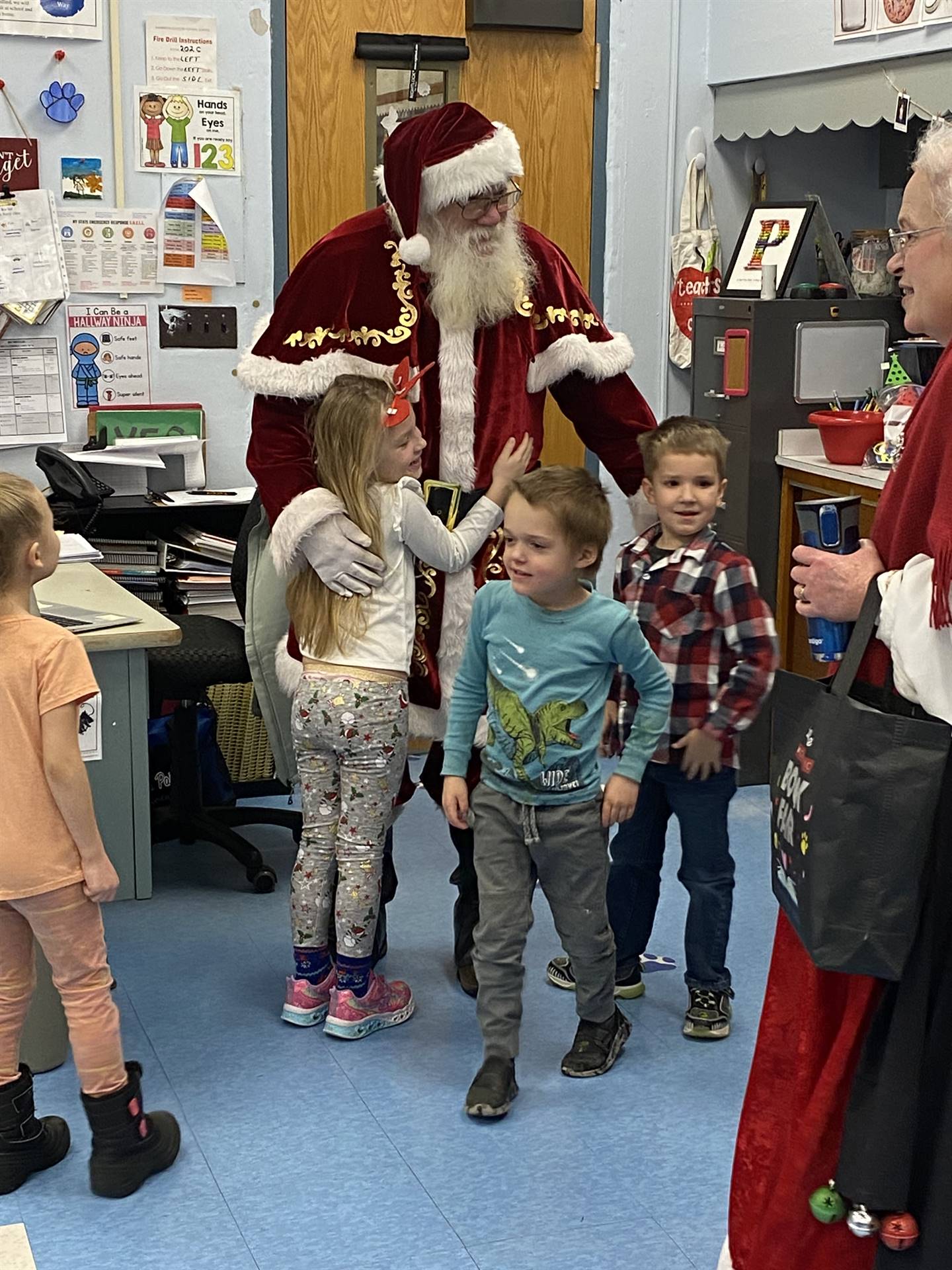 Santa with students