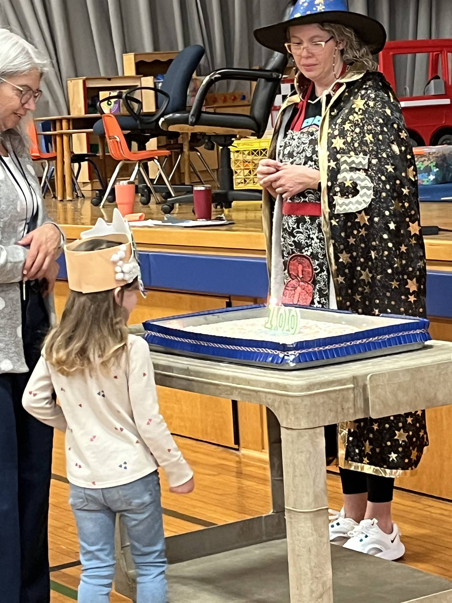 lighting the 100th day of school cake