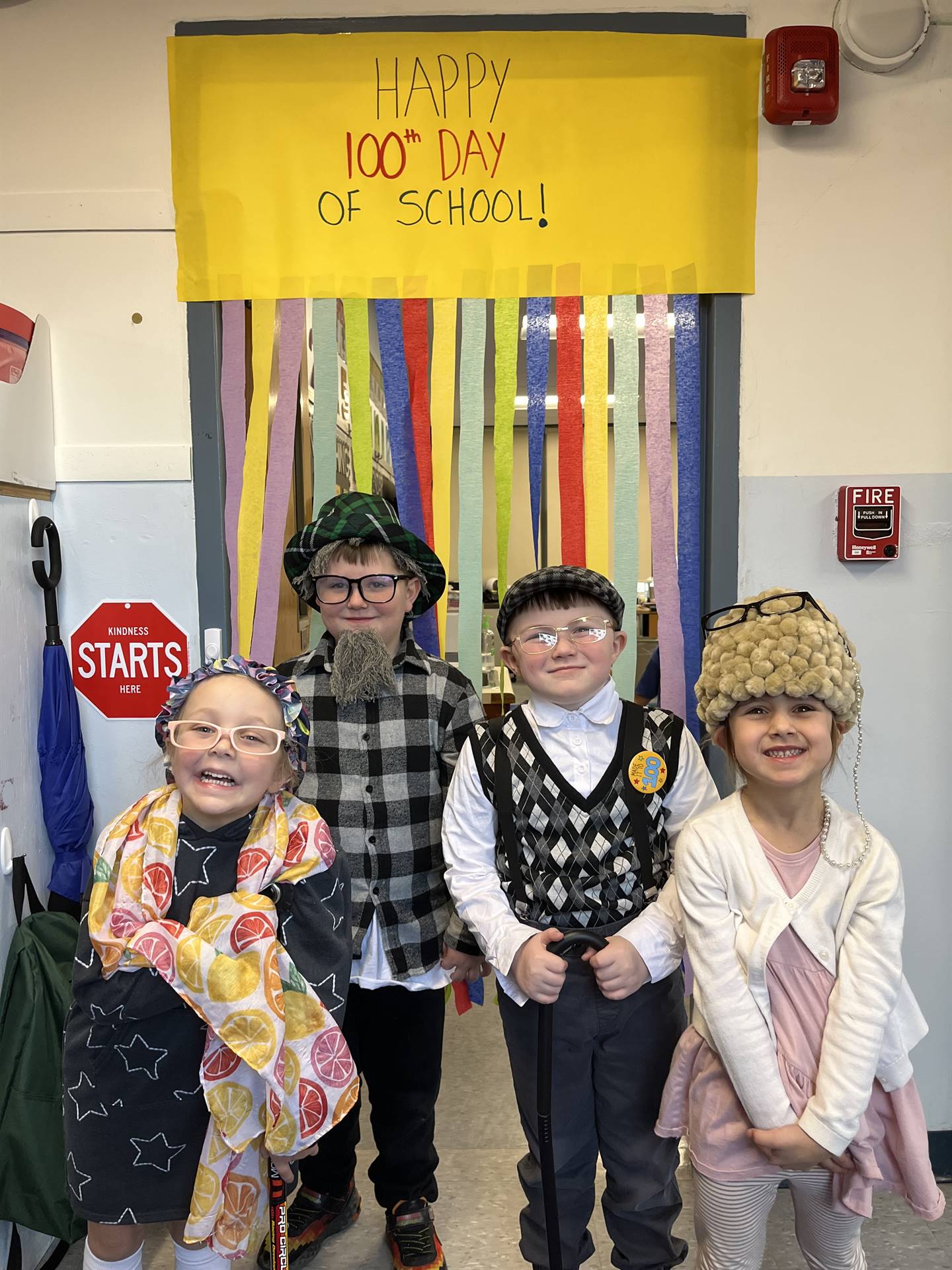  students dressed up as 100 yrs. old.