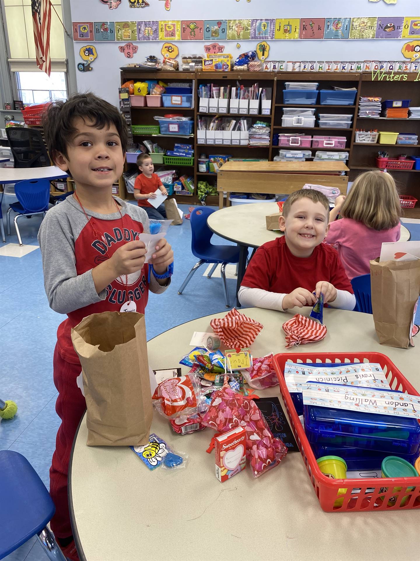 students with many valentines