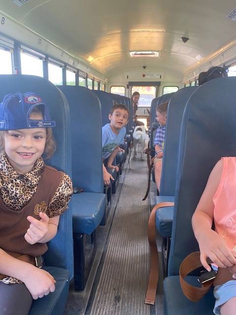 students on bus
