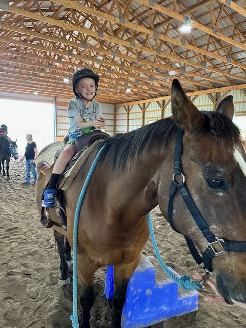 student on a horse 