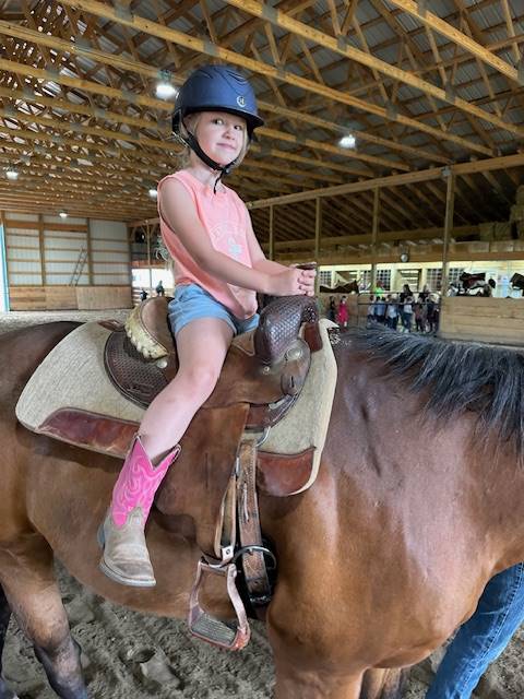 student on a horse 