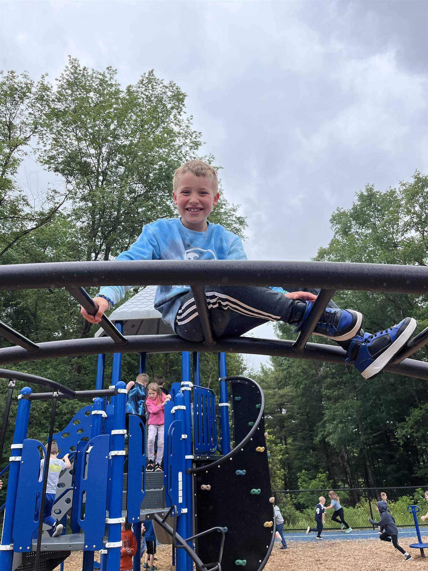 a student on playground equipment