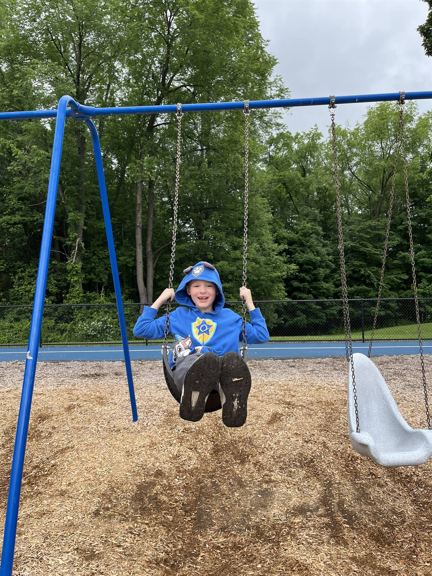a student swinging